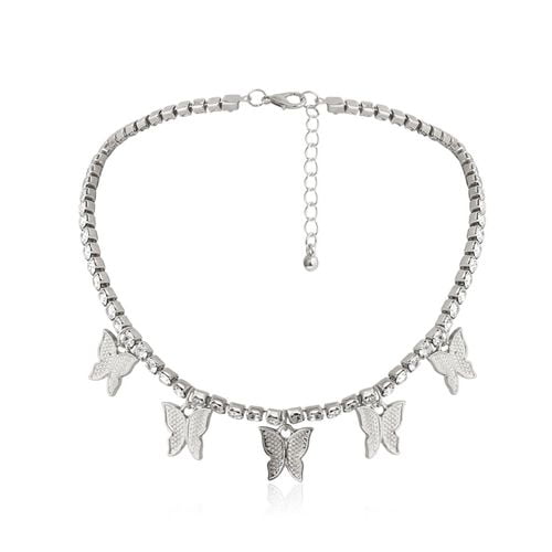 18K Rose Gold Plated|Silver Crystal CZ Butterfly Tennis Choker bracelet